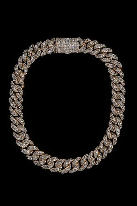 Cuban Link Chain Pear Shaped Stones