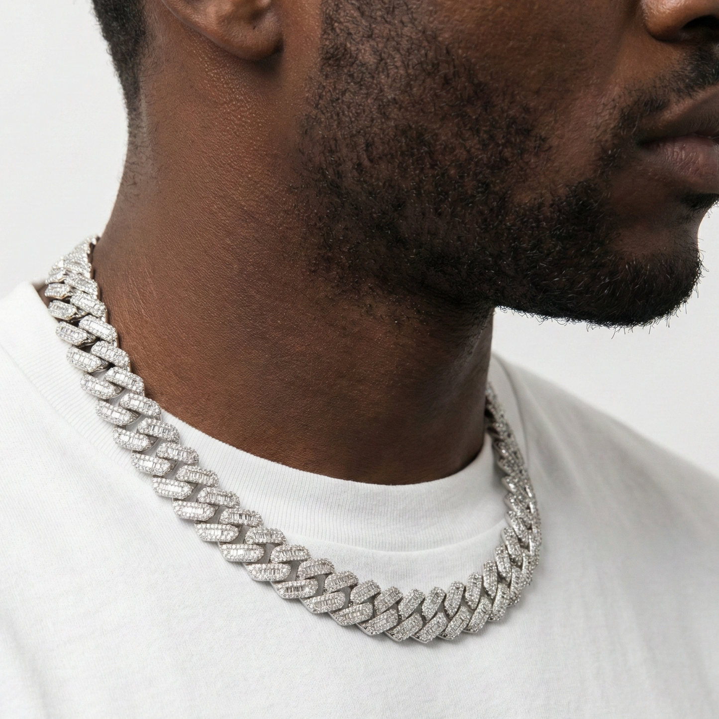 Prong Cuban Link Baguette Chain