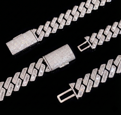 Prong Cuban Link Baguette Chain